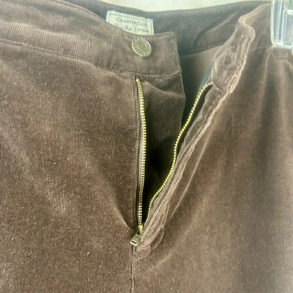 Charter Club Corduroy Pants Women Plus 24 Brown Classic Fit Straight Leg Stretch - Picture 6 of 6